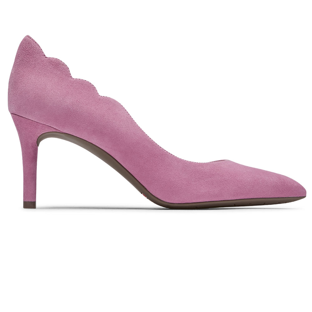 Rockport Singapore Womens Heels - Total Motion 75mm Scalloped DOrsay Pink - YJ2789604